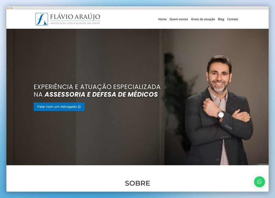 Site institucional de Flávio Araújo Advocacia