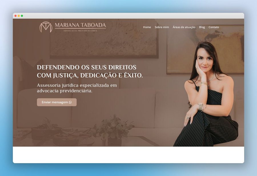 Site institucional de Mariana Taboada Advocacia