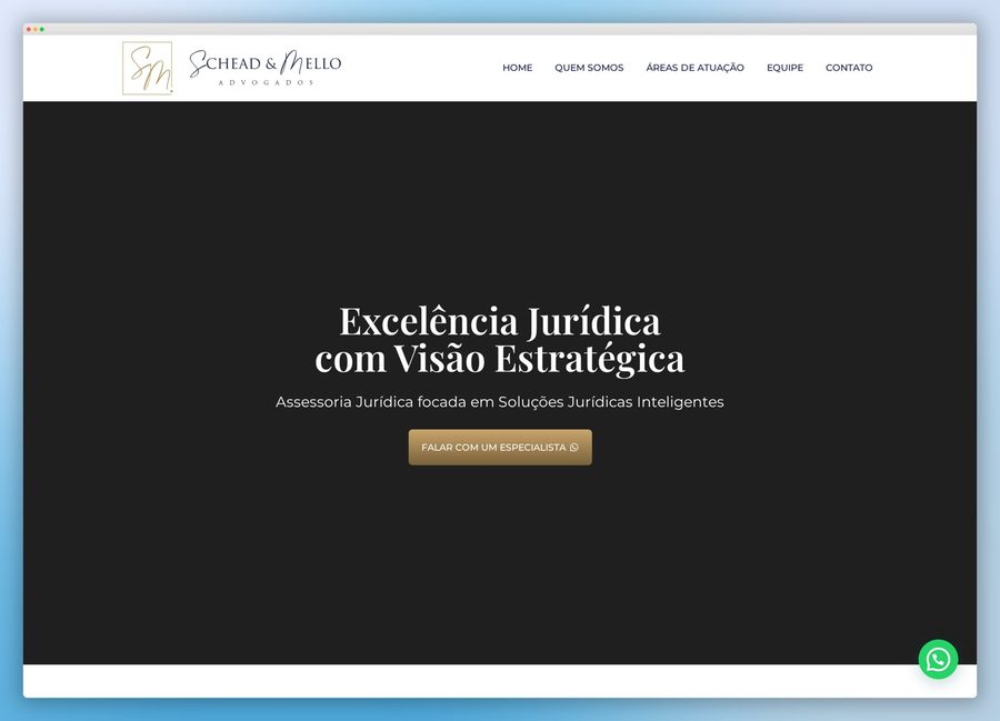 Site institucional de Schead & Mello Advogados