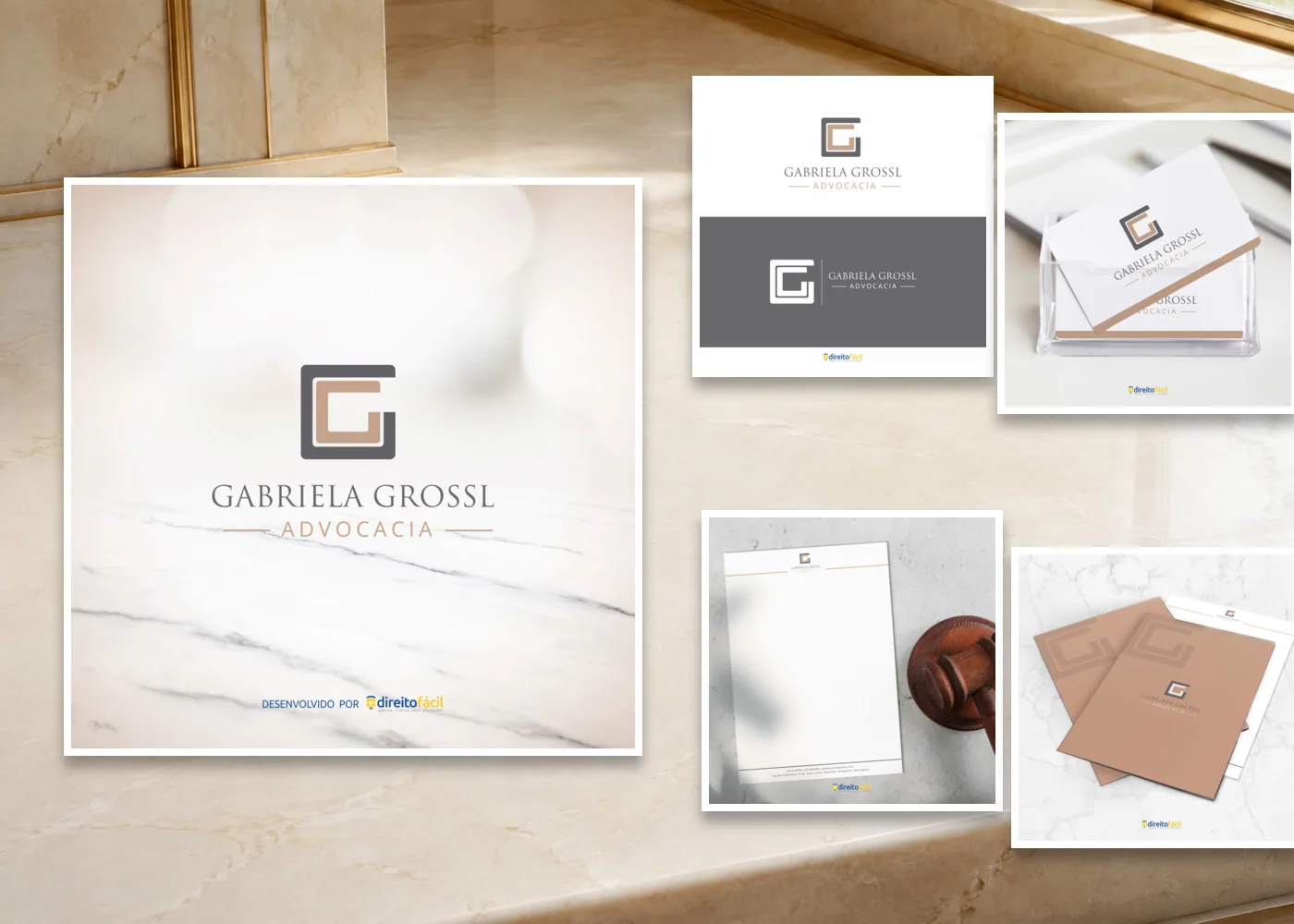 Identidade visual e papelaria completa Gabriela Grossi Advocacia