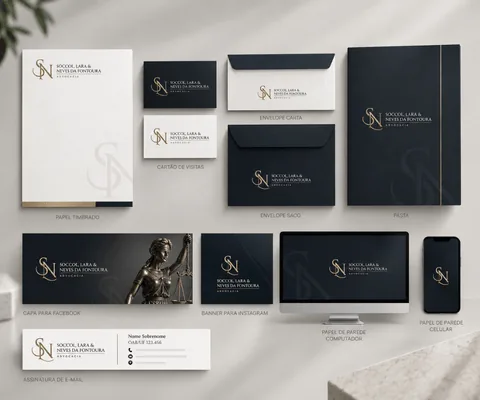 Mockup do Pacote Digital: identidade visual em materiais digitais e impressos