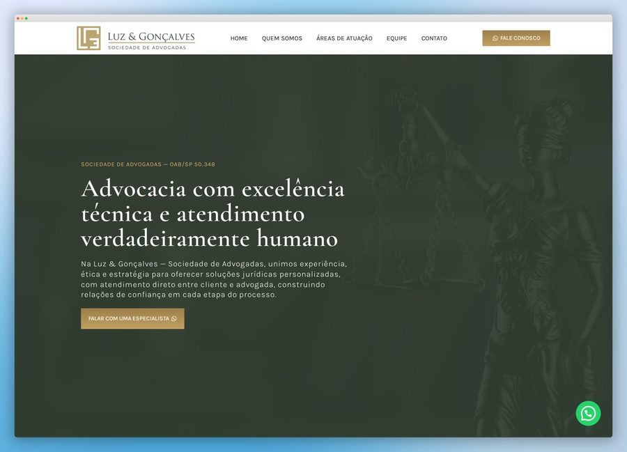 Site institucional de Luz & Gonçalves